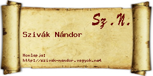 Szivák Nándor névjegykártya